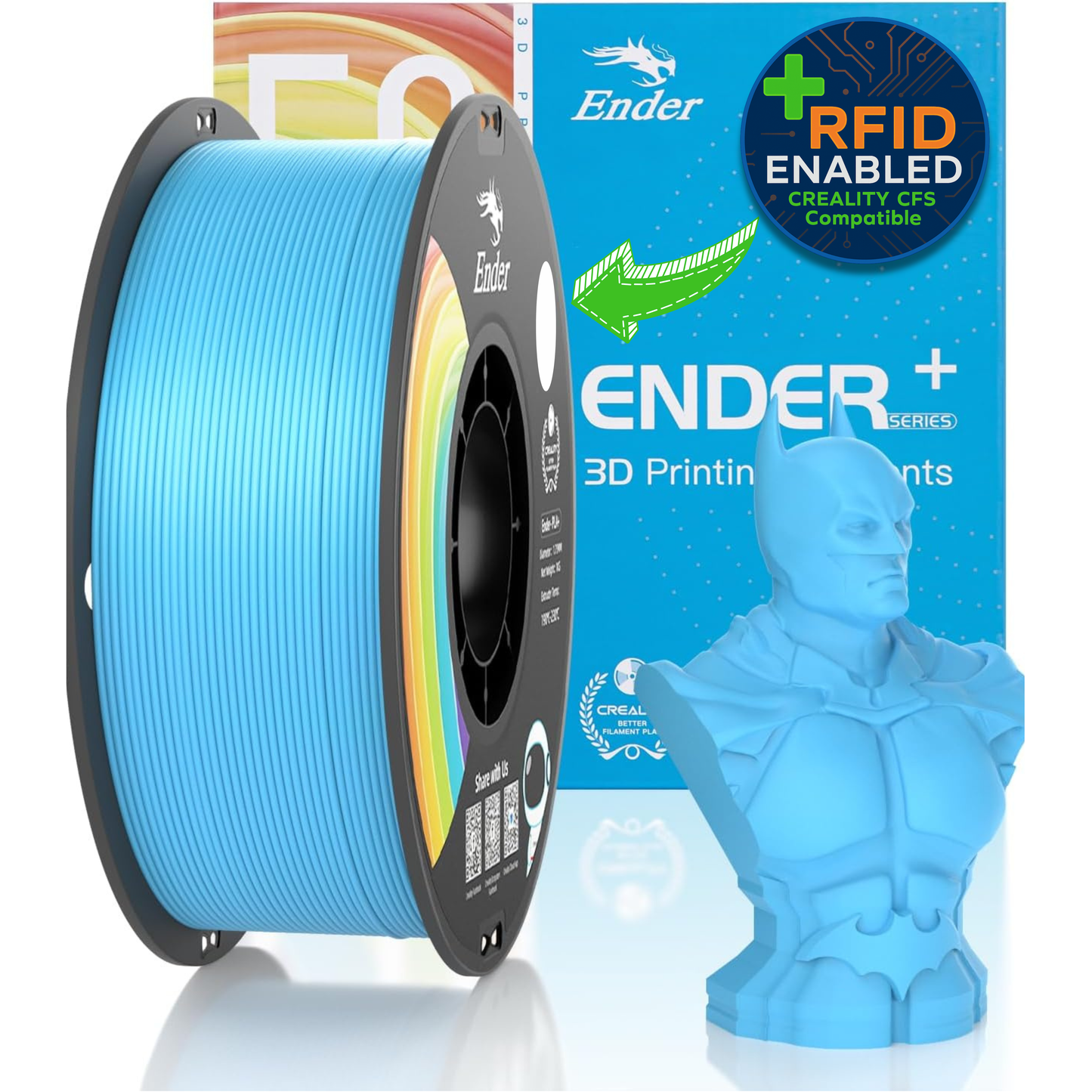 Creality Ender PLA+ Filament – 1kg, 1.75mm (RFID-Ready for Creality CFS)