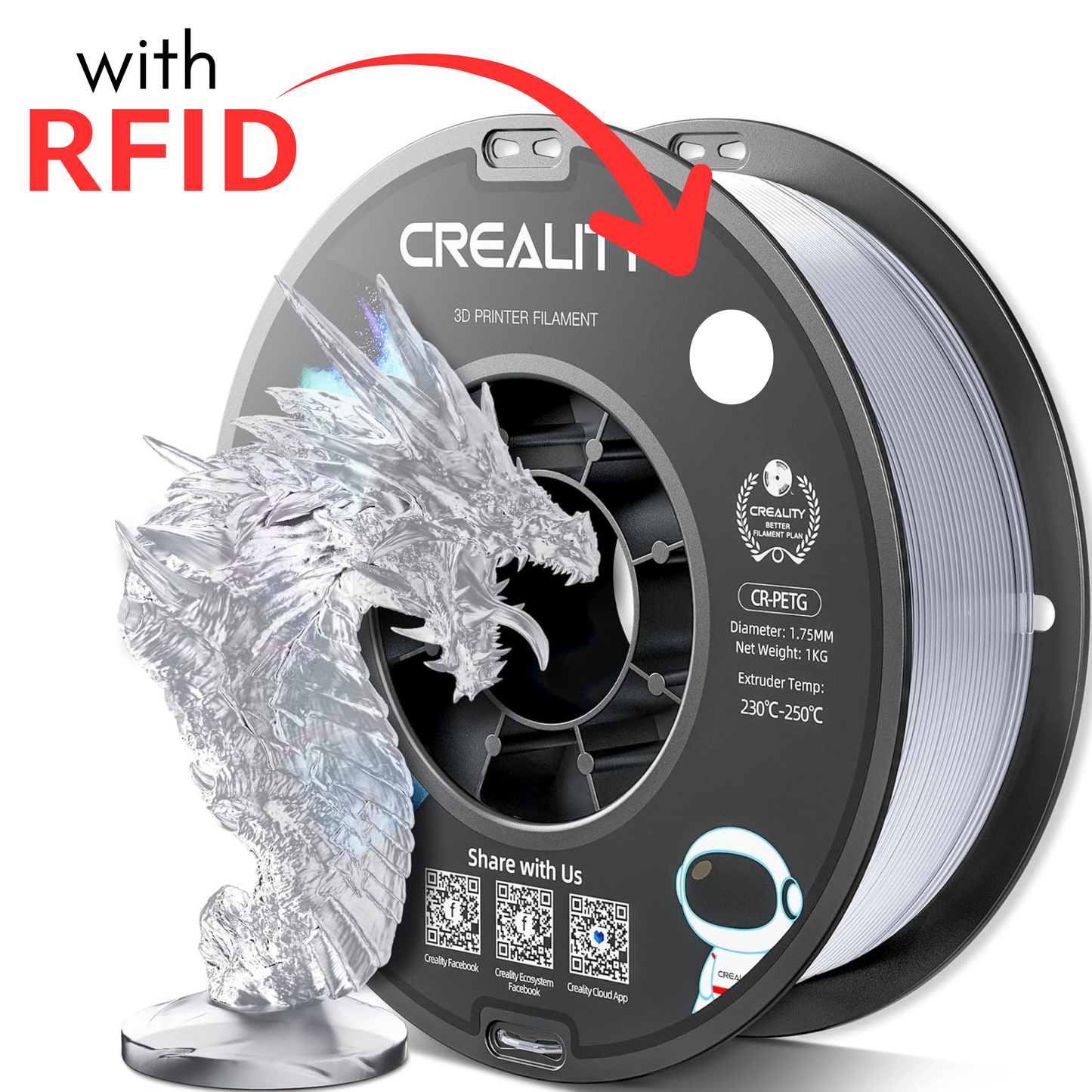 Creality CR-PETG Filament – 1kg, 1.75mm (RFID-Ready for Creality CFS)