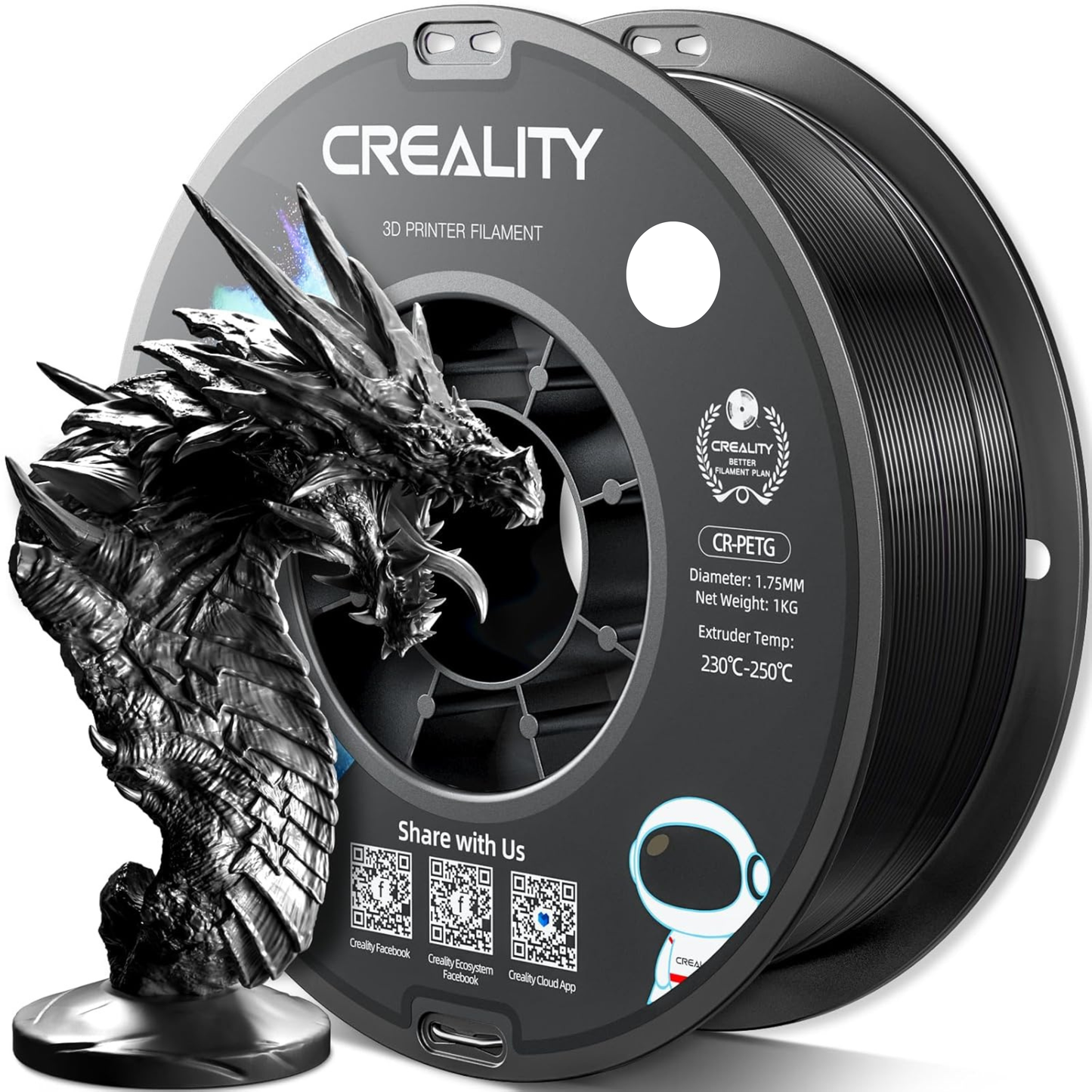 Creality CR-PETG Filament – 1kg, 1.75mm (RFID-Ready for Creality CFS)