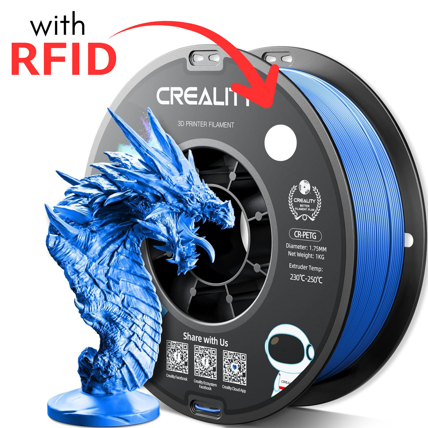 Creality CR-PETG Filament – 1kg, 1.75mm (RFID-Ready for Creality CFS)