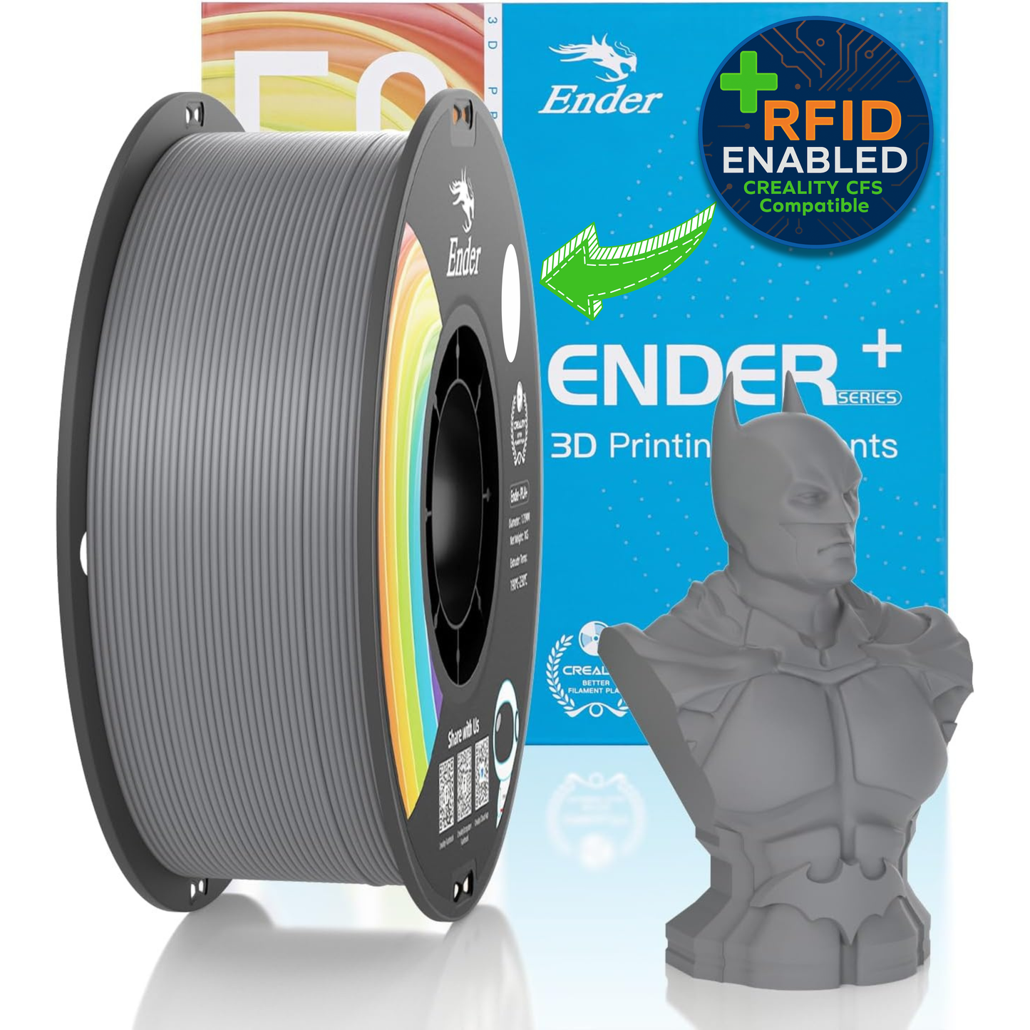 Creality Ender PLA+ Filament – 1kg, 1.75mm (RFID-Ready for Creality CFS)