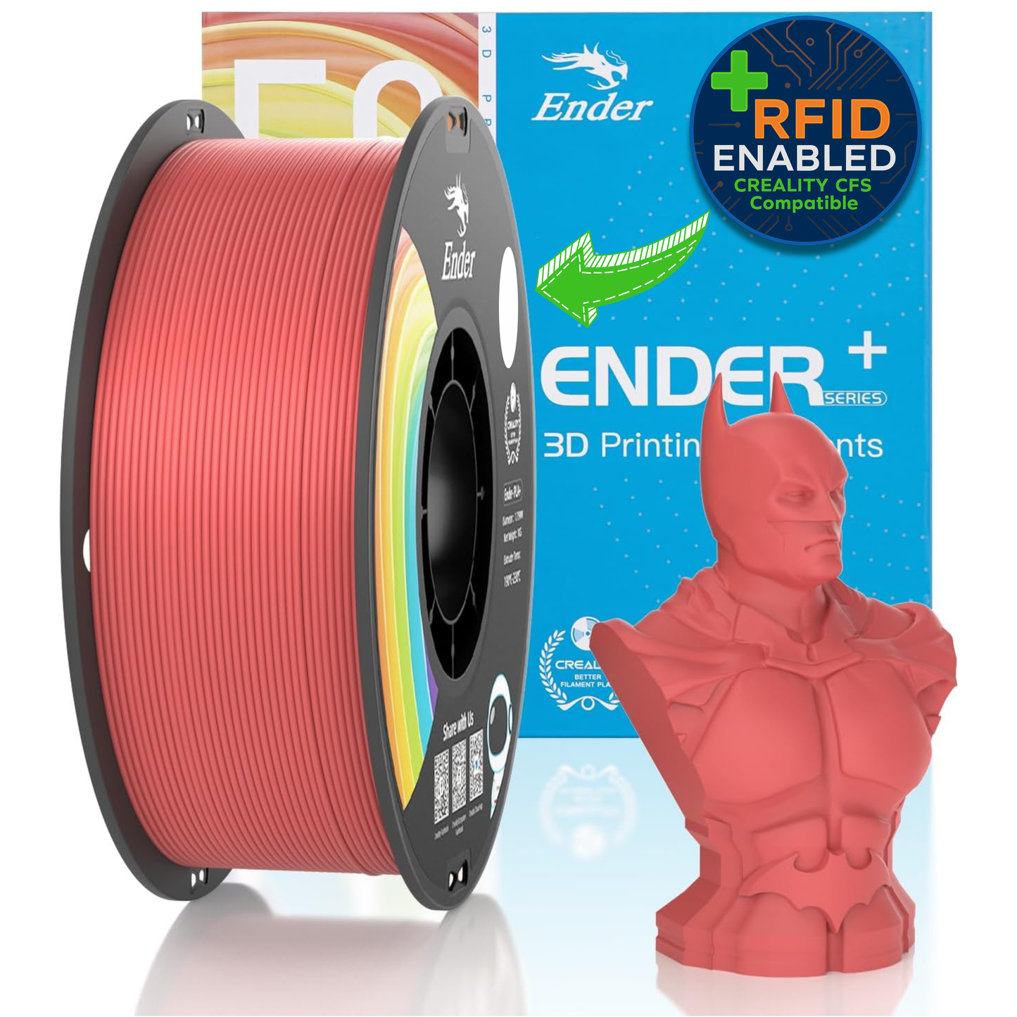 Creality Ender PLA+ Filament – 1kg, 1.75mm (RFID-Ready for Creality CFS)