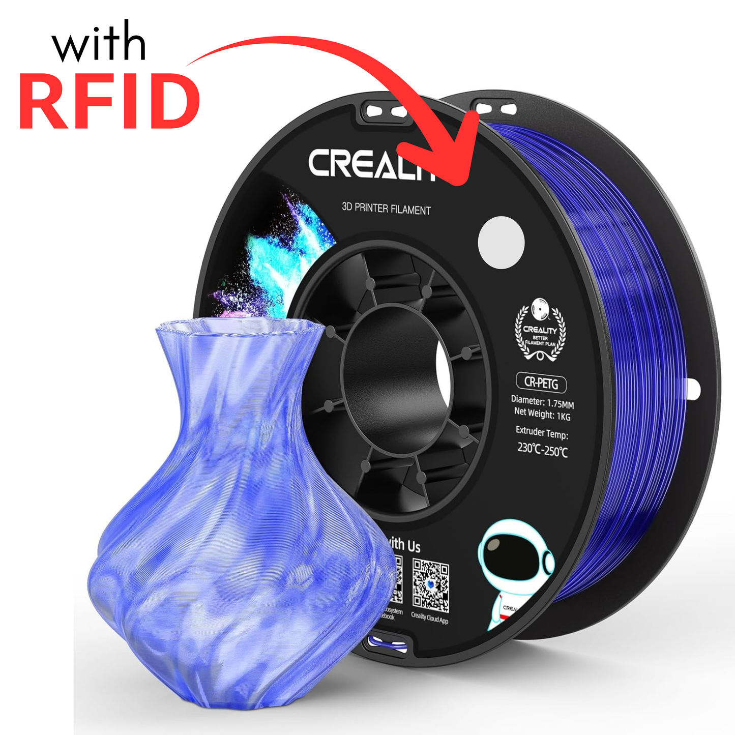 Creality CR-PETG Filament – 1kg, 1.75mm (RFID-Ready for Creality CFS)