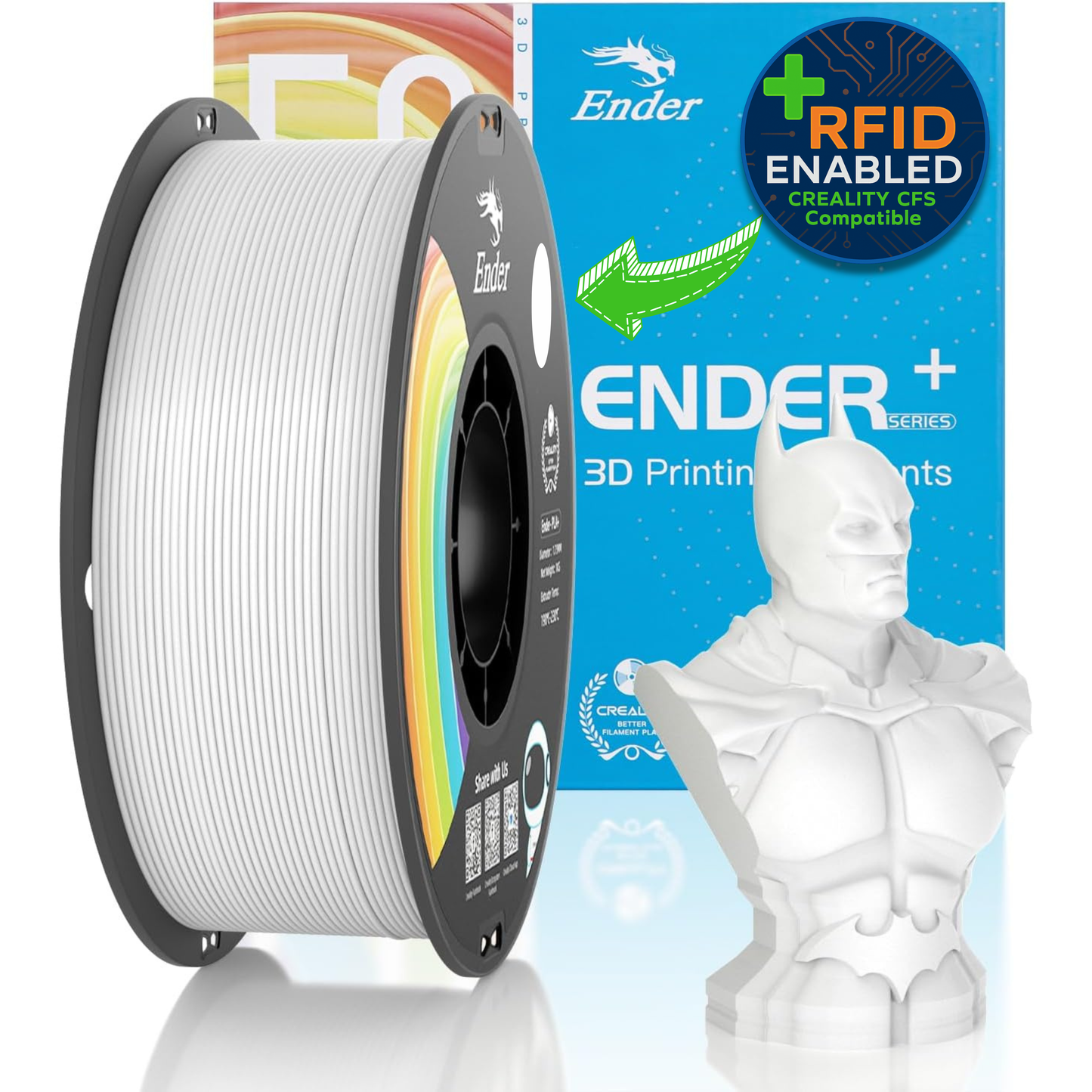 Creality Ender PLA+ Filament – 1kg, 1.75mm (RFID-Ready for Creality CFS)