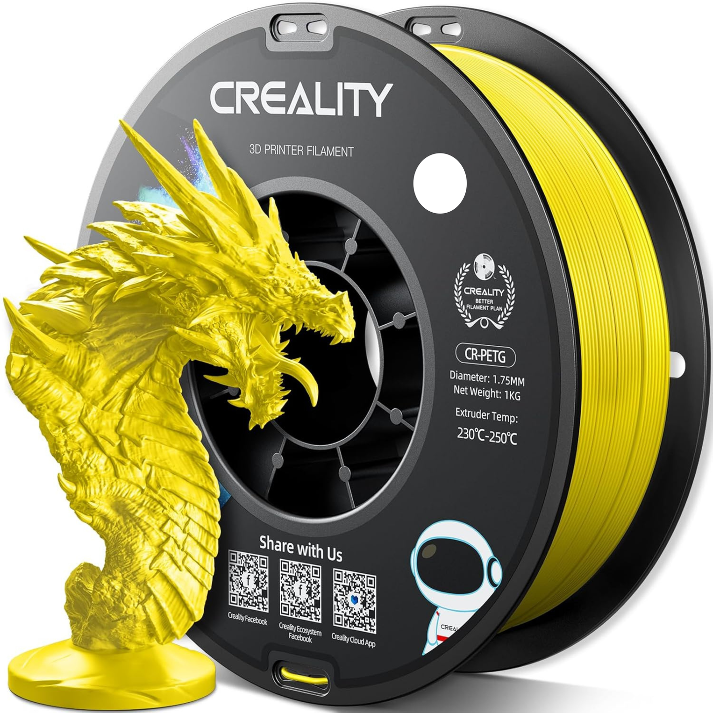 Creality CR-PETG Filament – 1kg, 1.75mm (RFID-Ready for Creality CFS)
