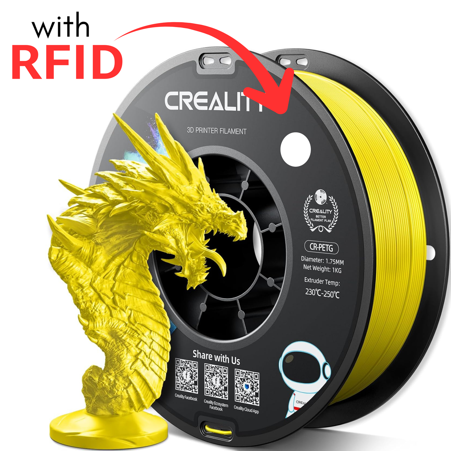 Creality CR-PETG Filament – 1kg, 1.75mm (RFID-Ready for Creality CFS)